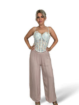 CORSET TUL BORDADO FLORES