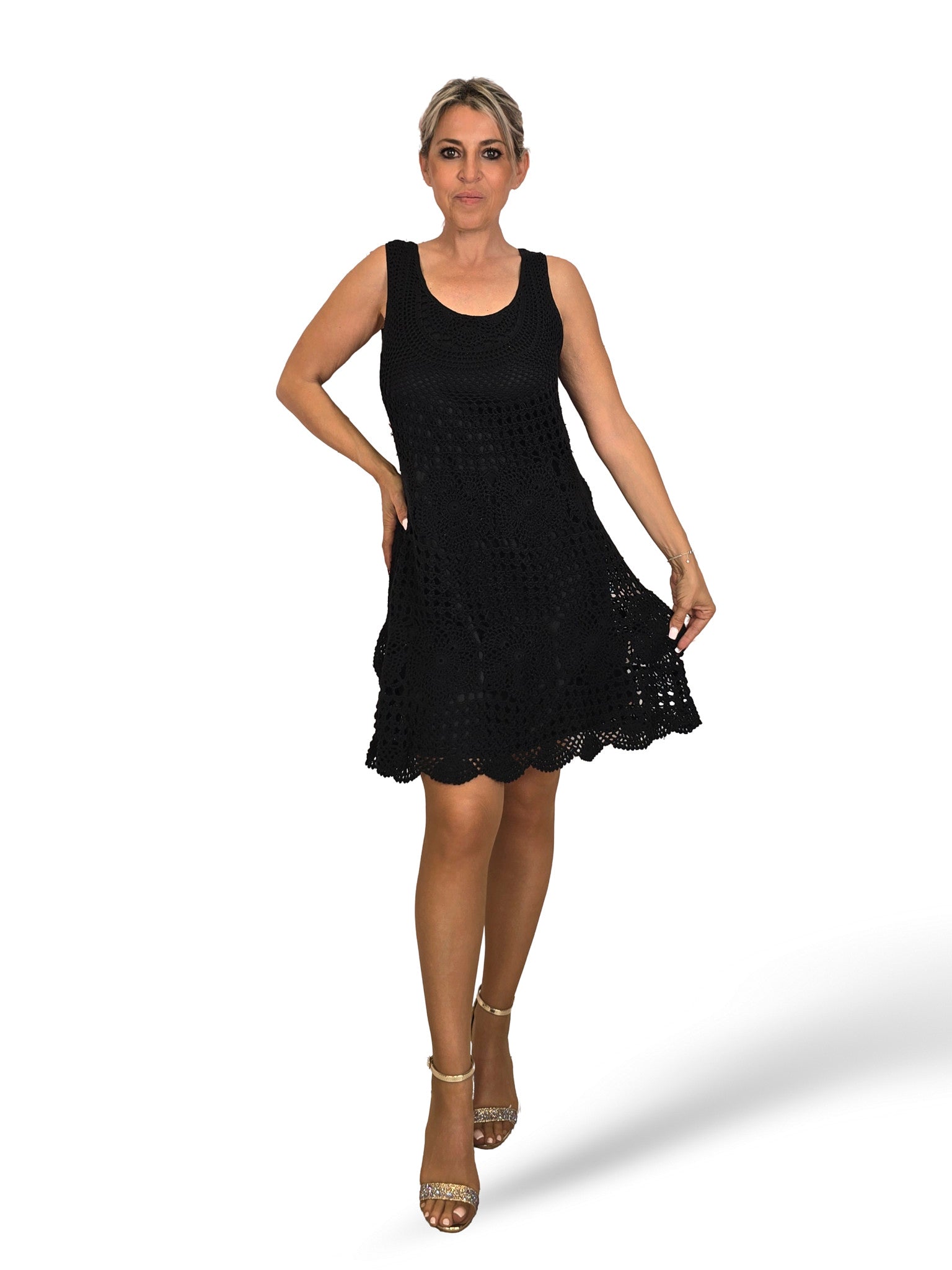 VESTIDO CROCHET NEGRO JOT