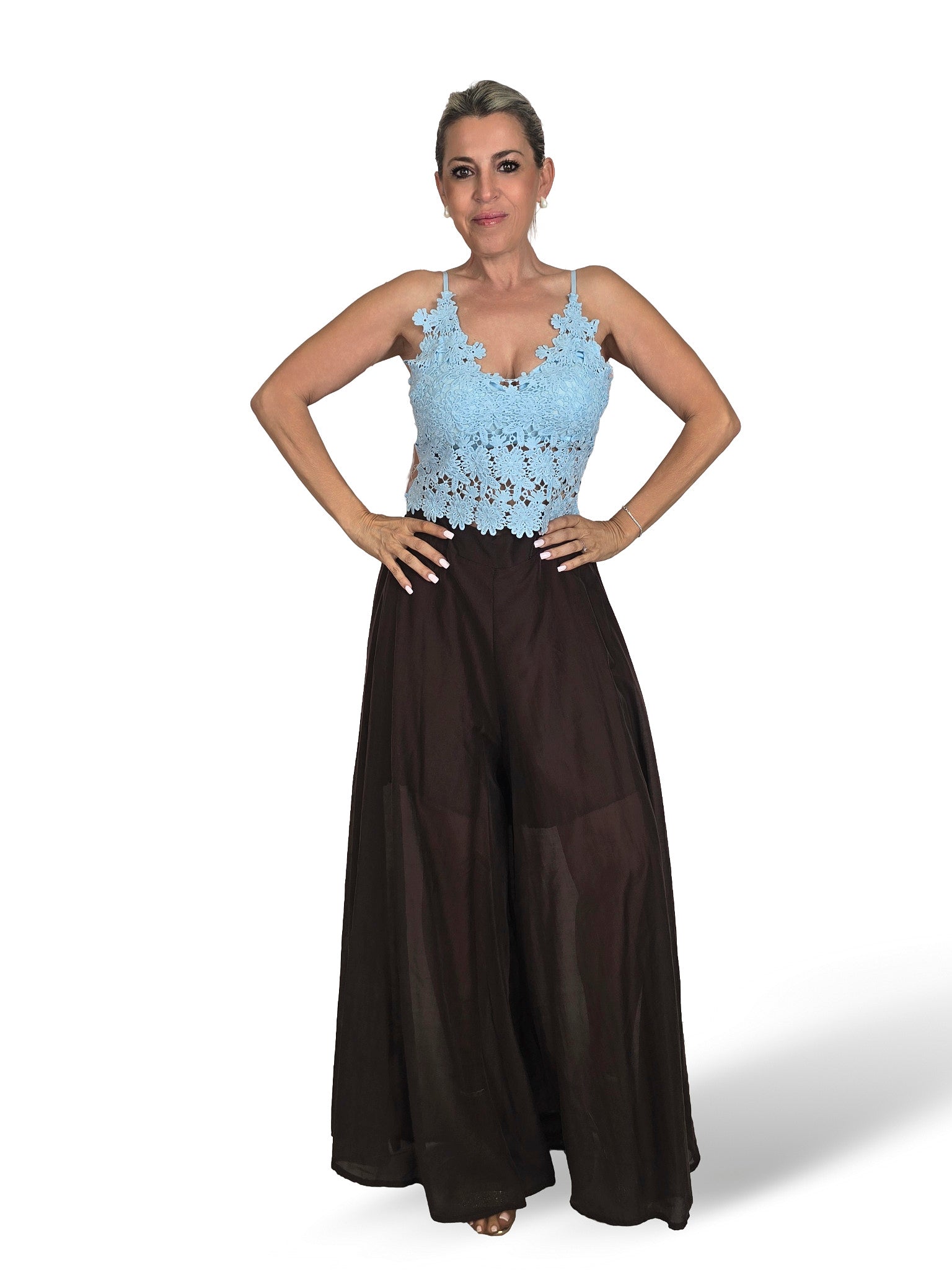 SAIA CALÇA LARGA TENCEL GUARD CASTANHO