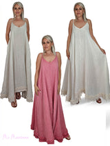 VESTIDO LARGO TIRANTES LINO JOT