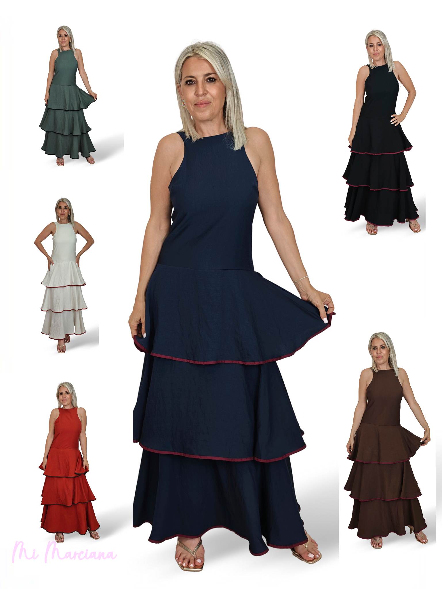 VESTIDO VOLANTES ESPALDA NIDO ABEJA