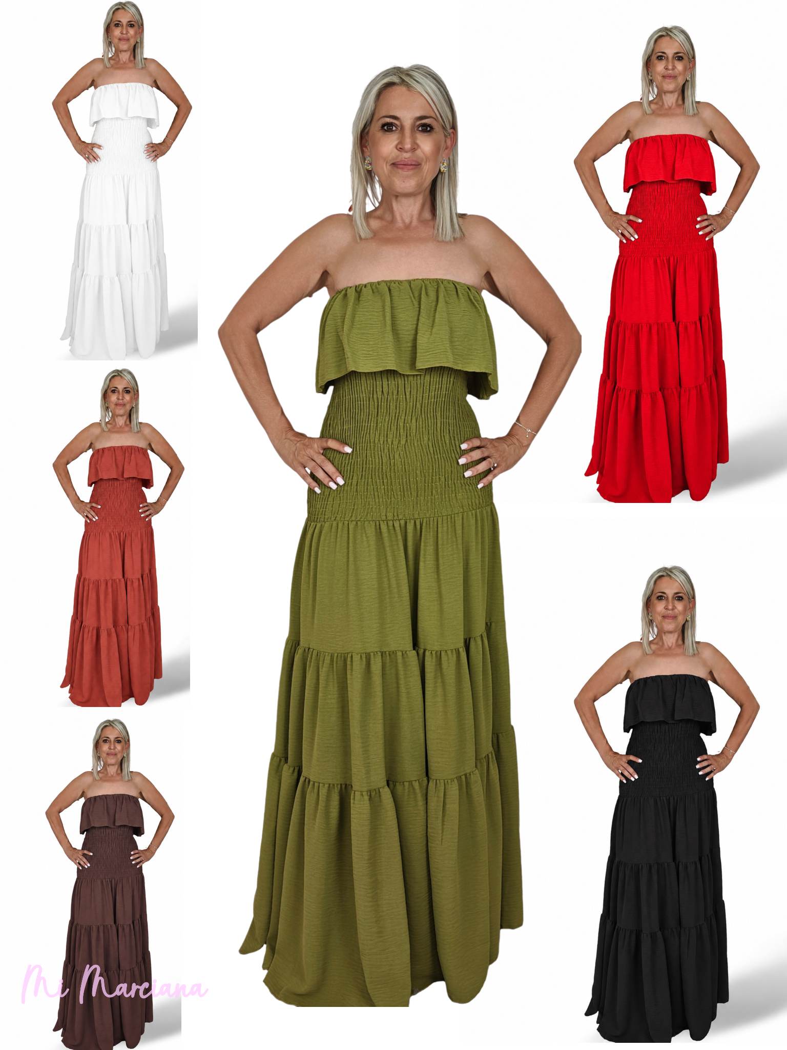 VESTIDO PALABRA DE HONOR NIDO DE ABEJA