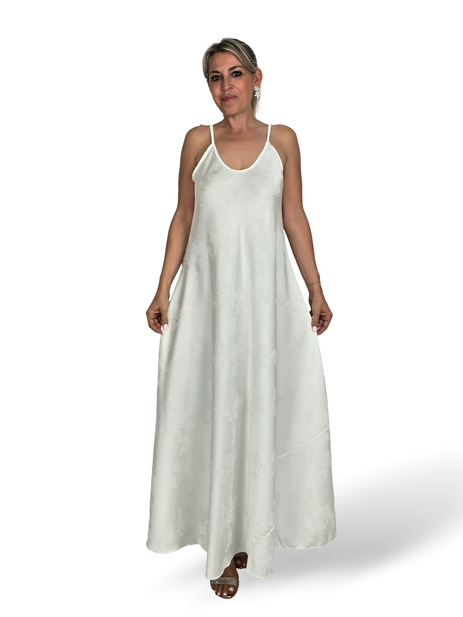 VESTIDO SATÉN BROCADO