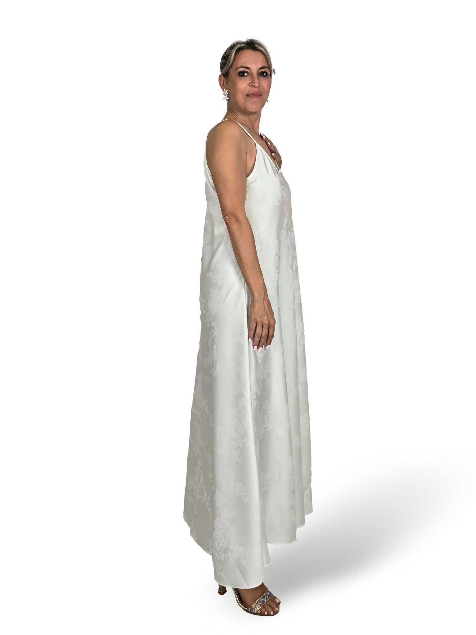 VESTIDO SATÉN BROCADO