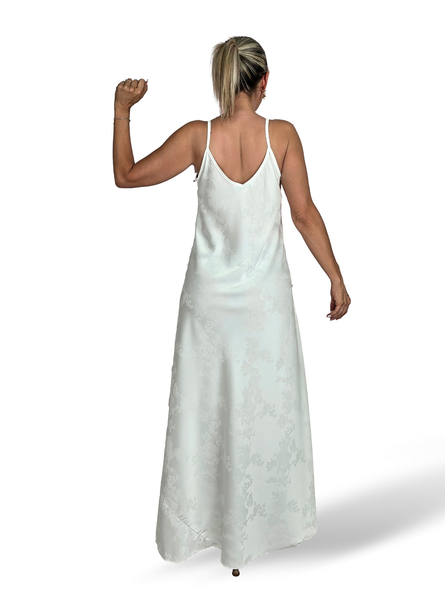 VESTIDO SATÉN BROCADO