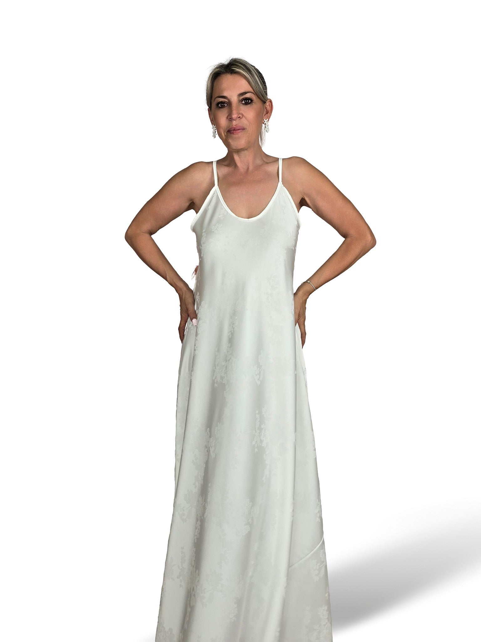 VESTIDO SATÉN BROCADO