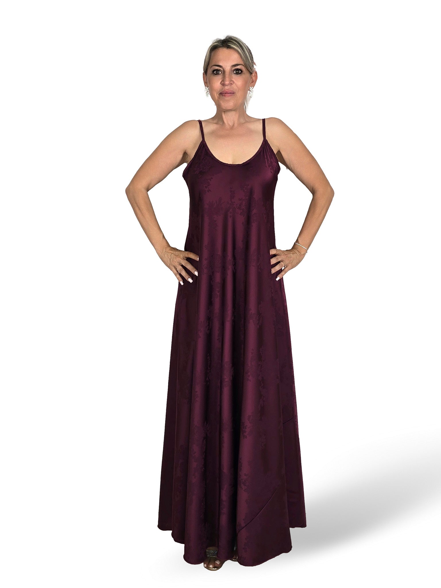 VESTIDO SATÉN BROCADO