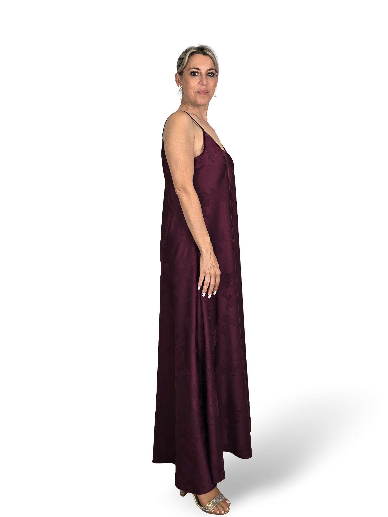 VESTIDO SATÉN BROCADO