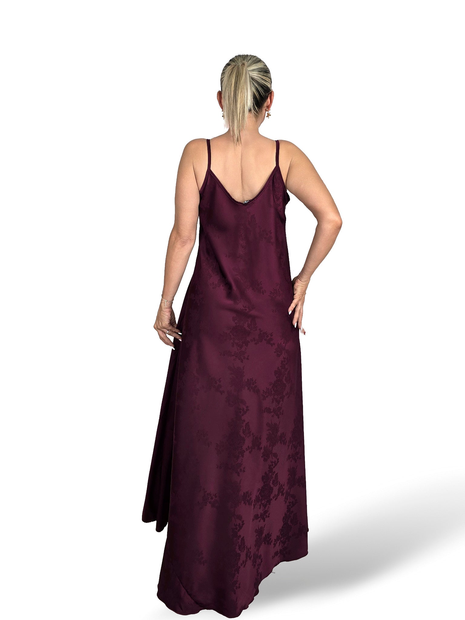 VESTIDO SATÉN BROCADO