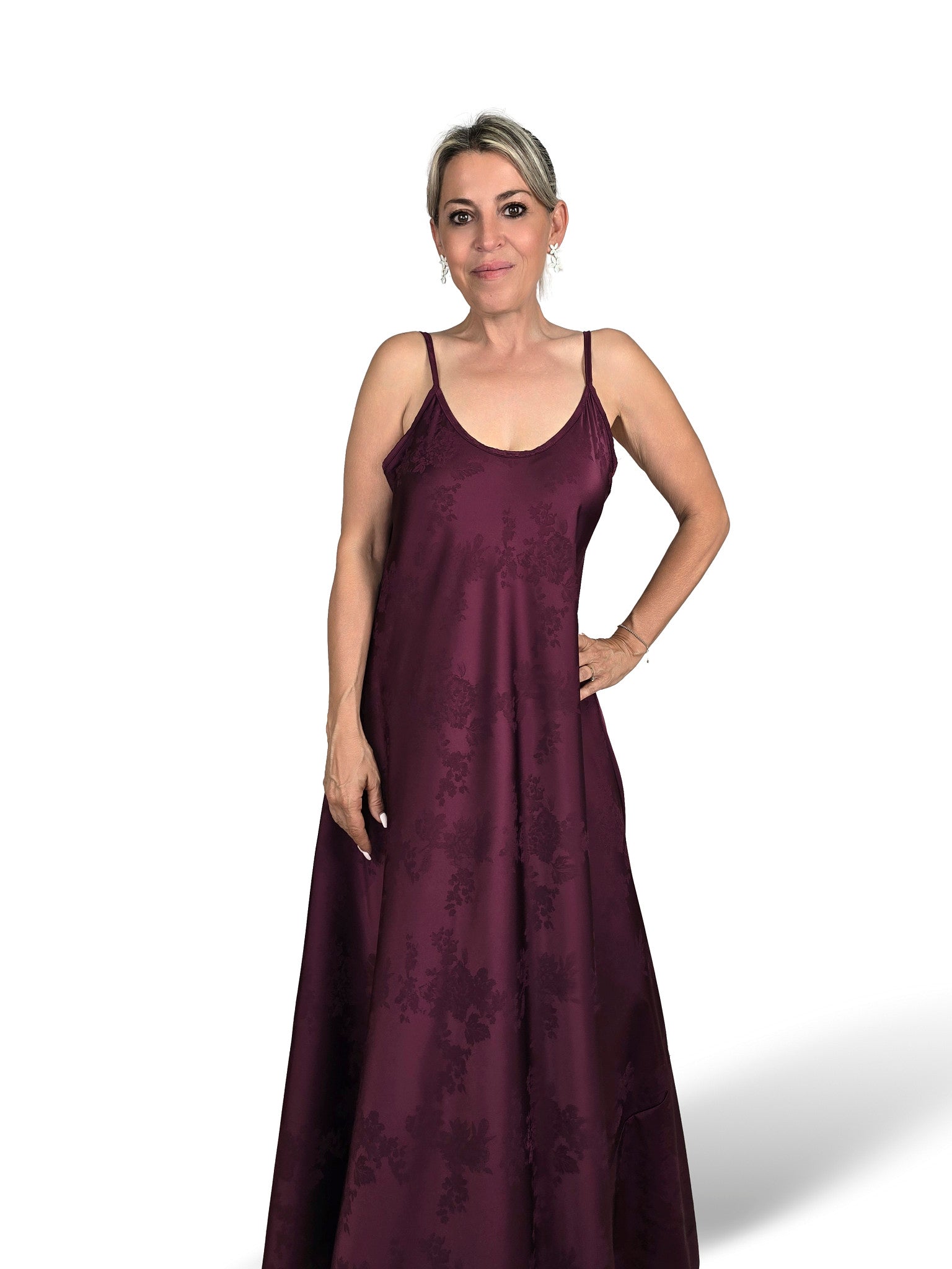 VESTIDO SATÉN BROCADO
