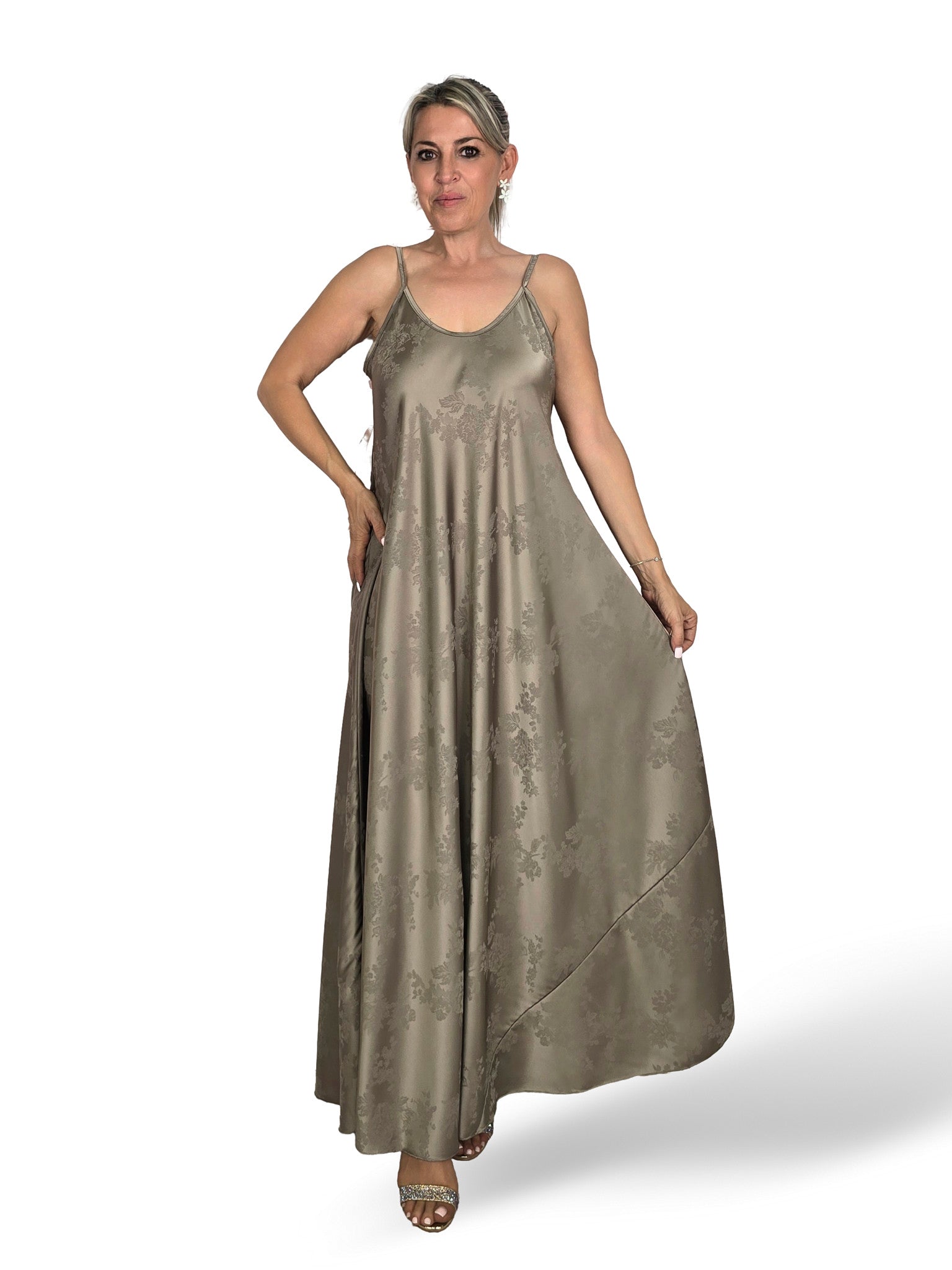 VESTIDO SATÉN BROCADO