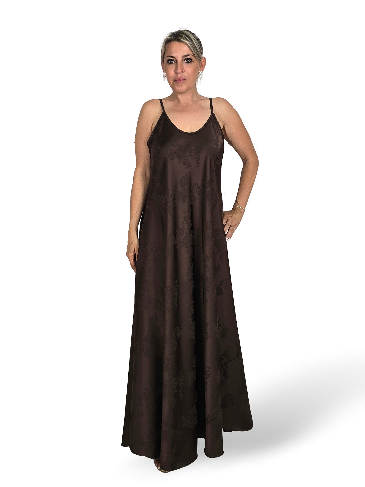 VESTIDO SATÉN BROCADO