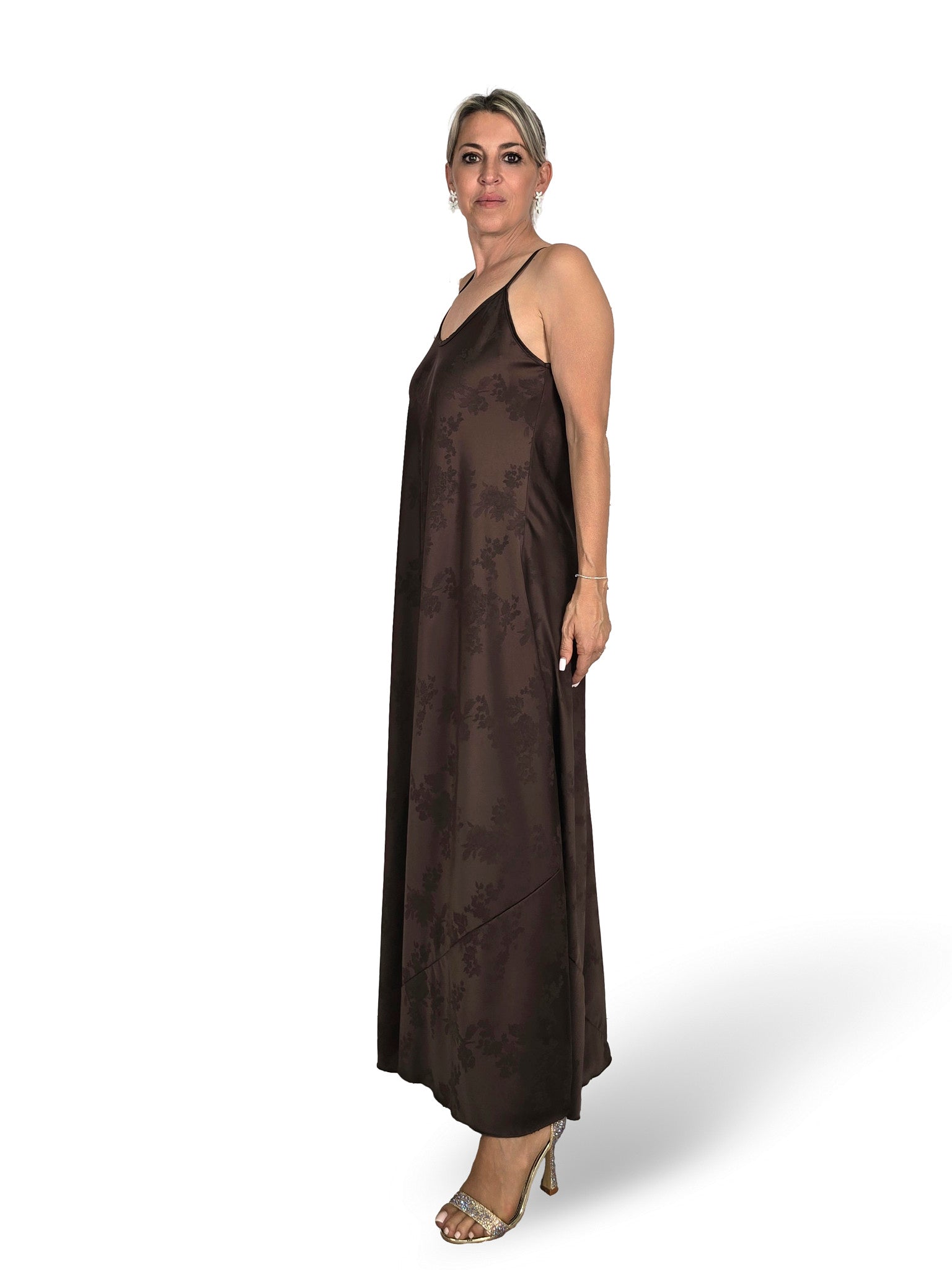VESTIDO SATÉN BROCADO