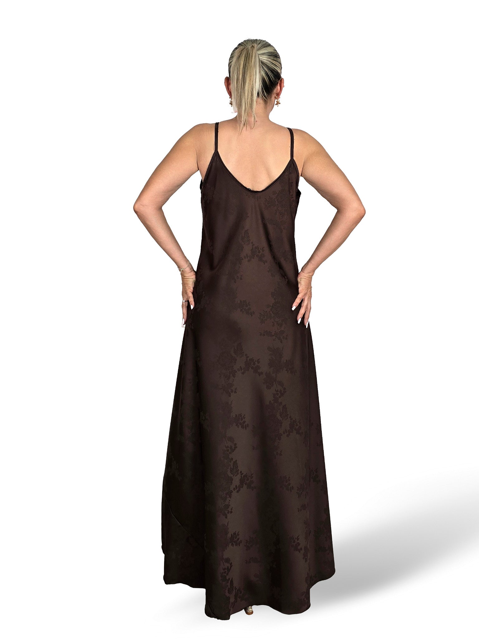 VESTIDO SATÉN BROCADO