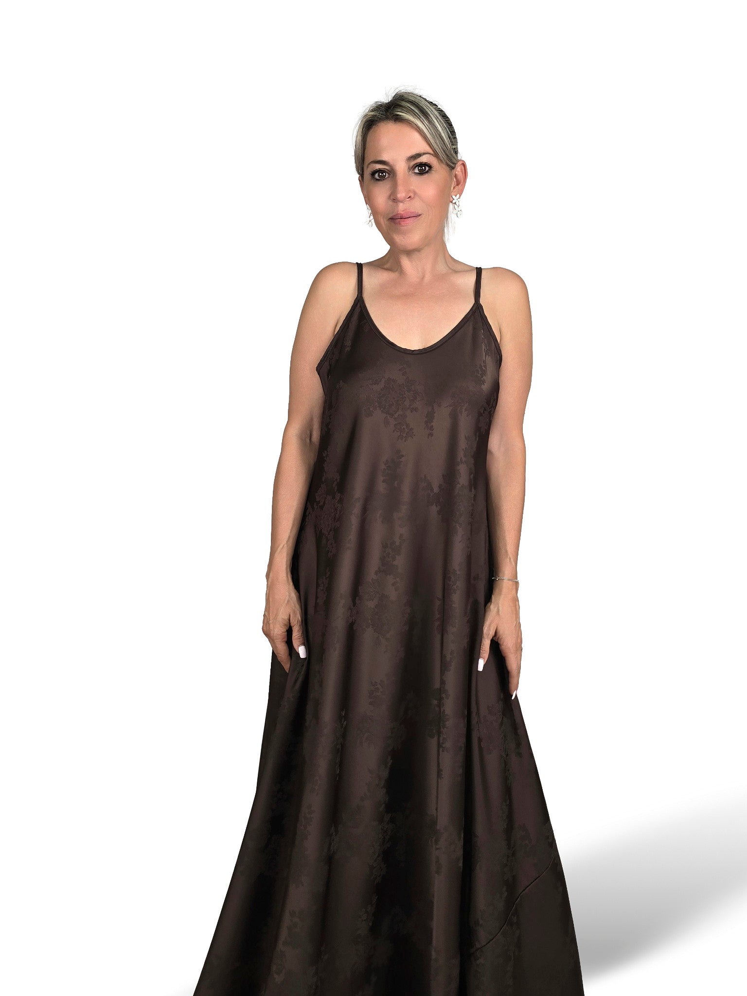 VESTIDO SATÉN BROCADO