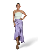 FALDA VESTIDO ASIMETRICO SATINADA