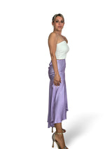 FALDA VESTIDO ASIMETRICO SATINADA