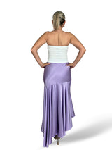 FALDA VESTIDO ASIMETRICO SATINADA