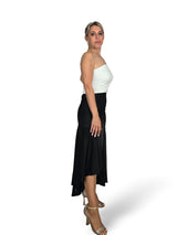 FALDA VESTIDO ASIMETRICO SATINADA