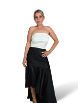 FALDA VESTIDO ASIMETRICO SATINADA