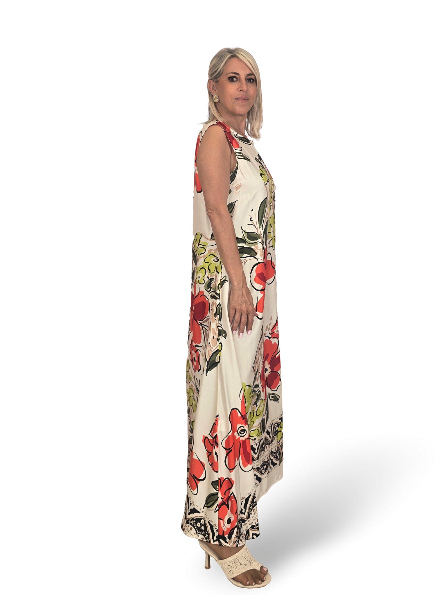 VESTIDO SATEN FLORES JOT