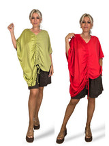 MAXI CAMISETA COMBINADA FRUNCIDA JOT