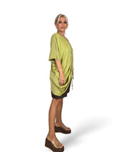 MAXI CAMISETA COMBINADA FRUNCIDA JOT