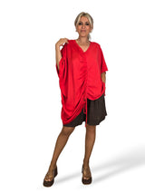 MAXI CAMISETA COMBINADA FRUNCIDA JOT