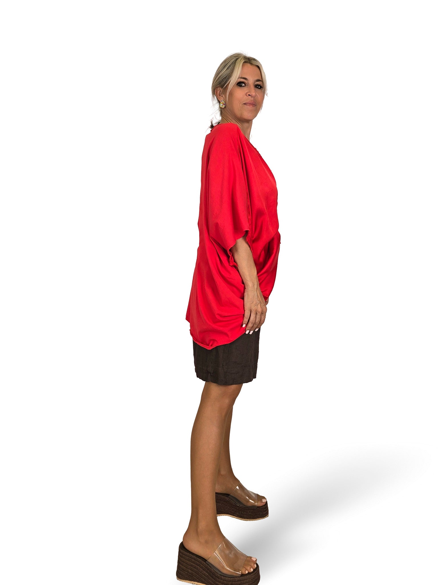 MAXI CAMISETA COMBINADA FRUNCIDA JOT