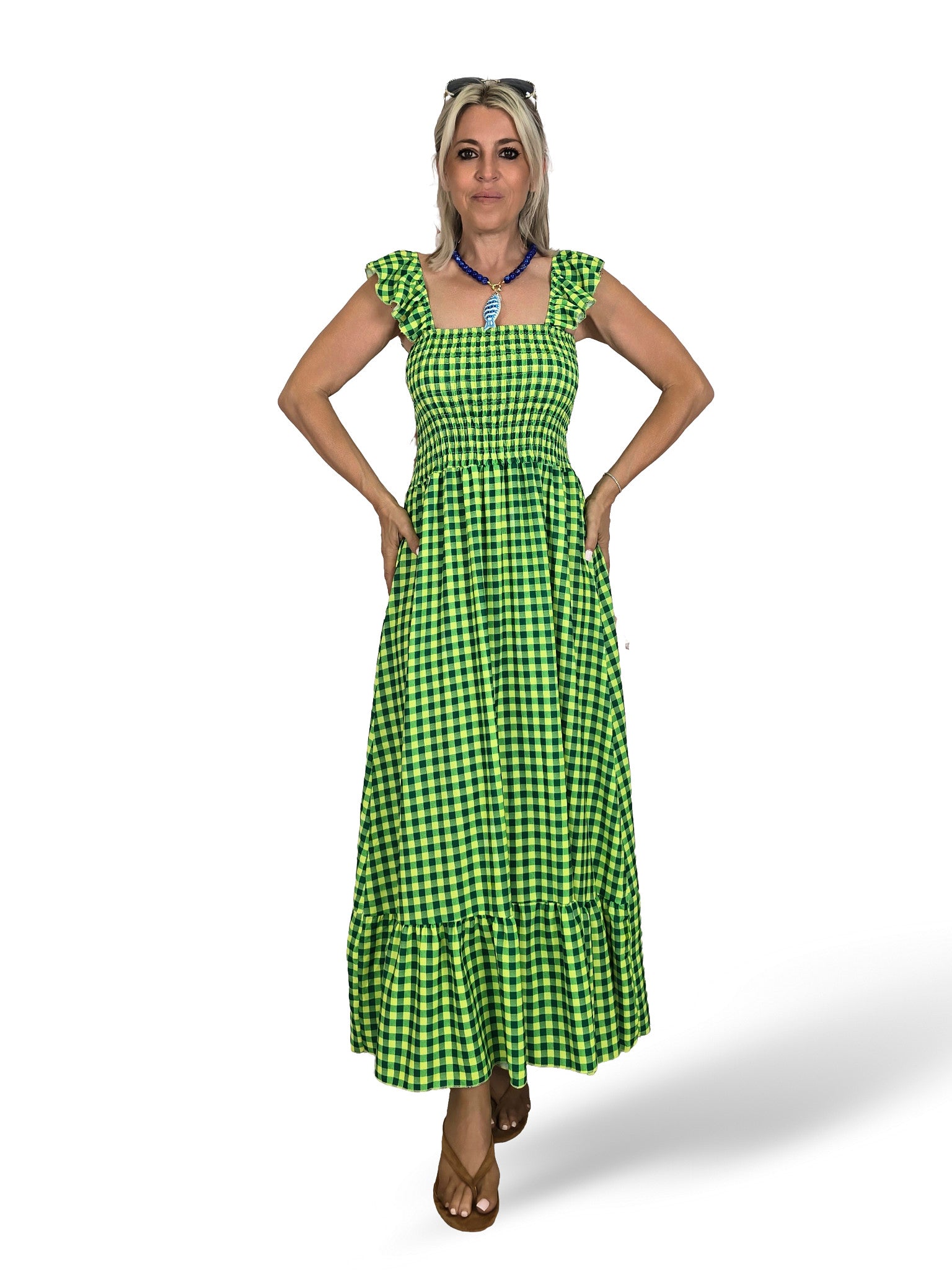 VESTIDO VICHY NIDO DE ABEJA