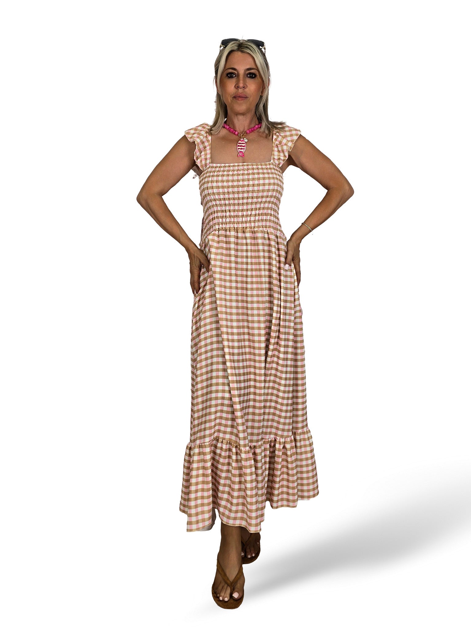 VESTIDO VICHY NIDO DE ABEJA