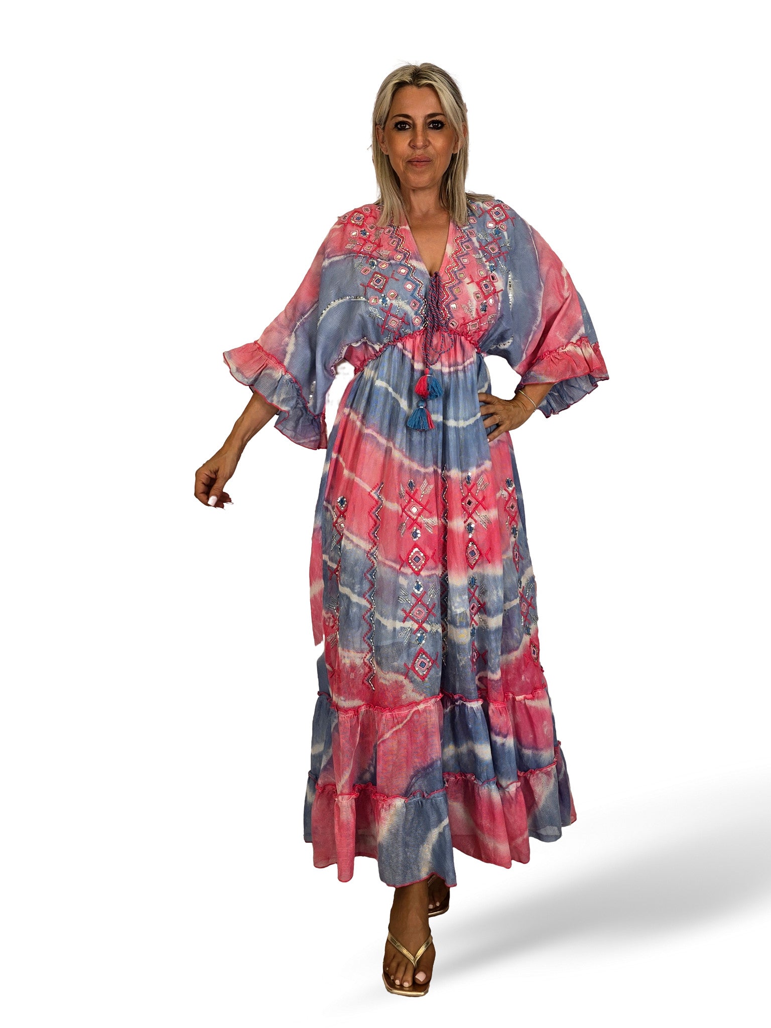 VESTIDO BOHEME MANGAS