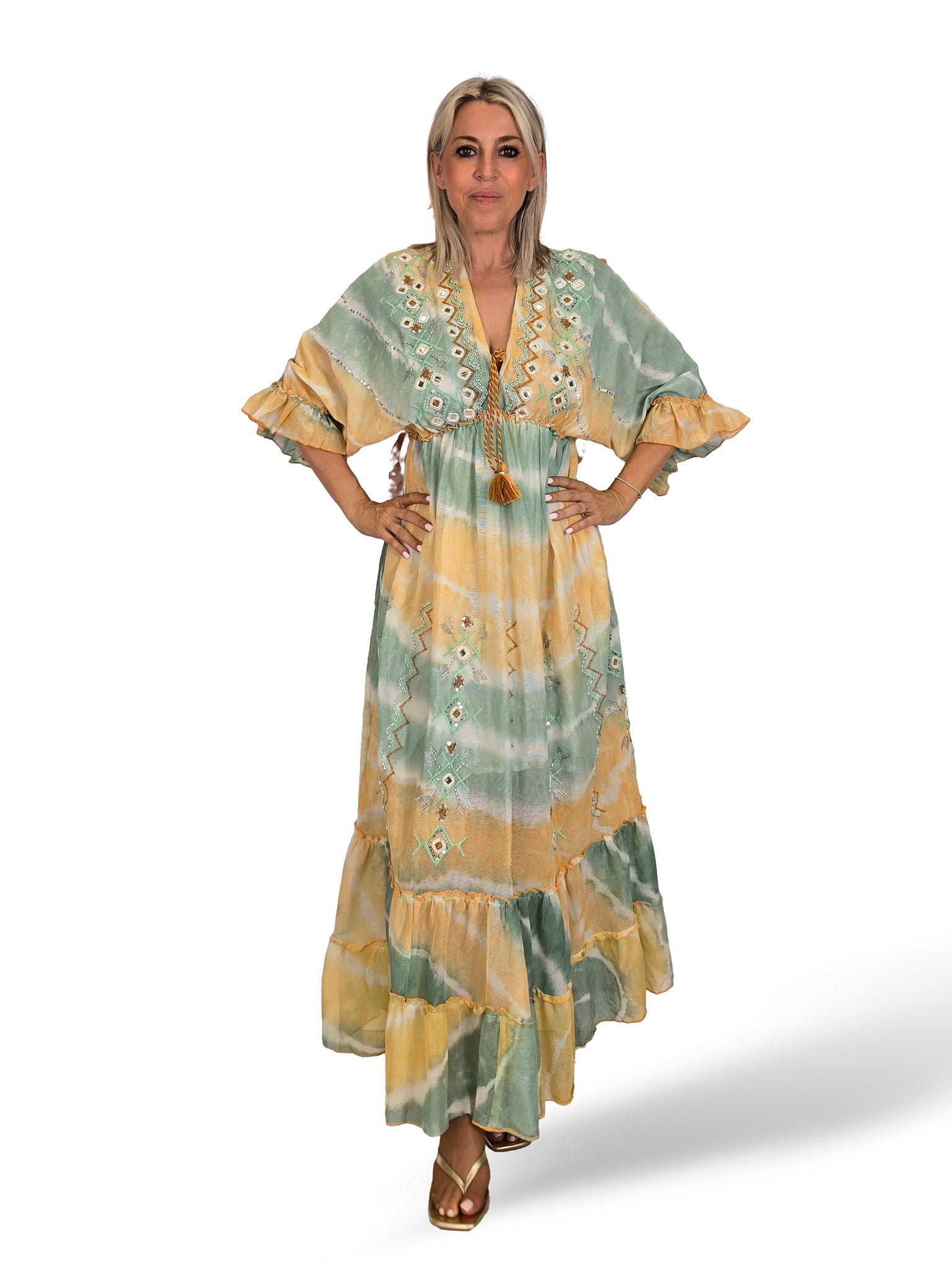 VESTIDO BOHEME MANGAS