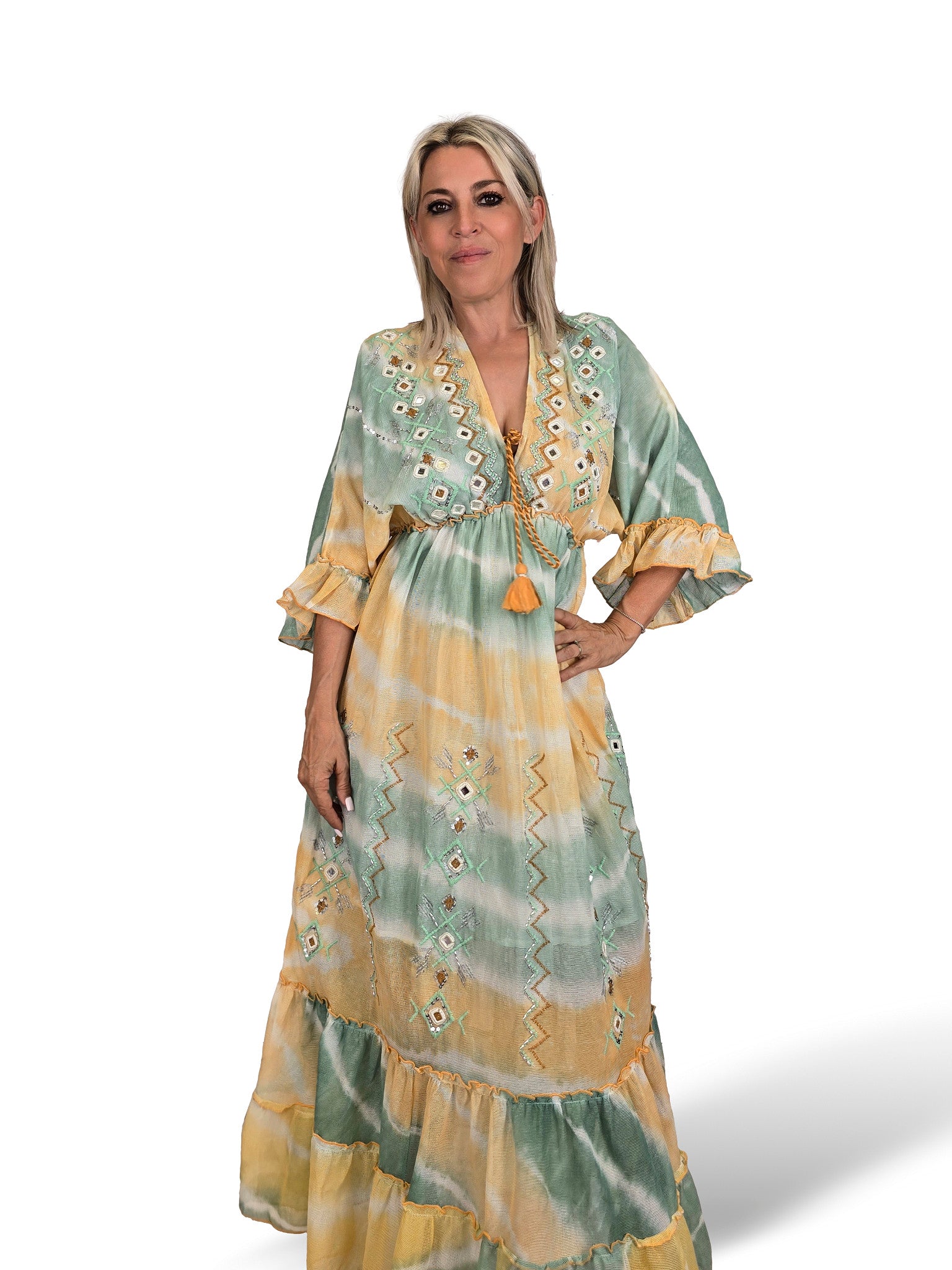 VESTIDO BOHEME MANGAS