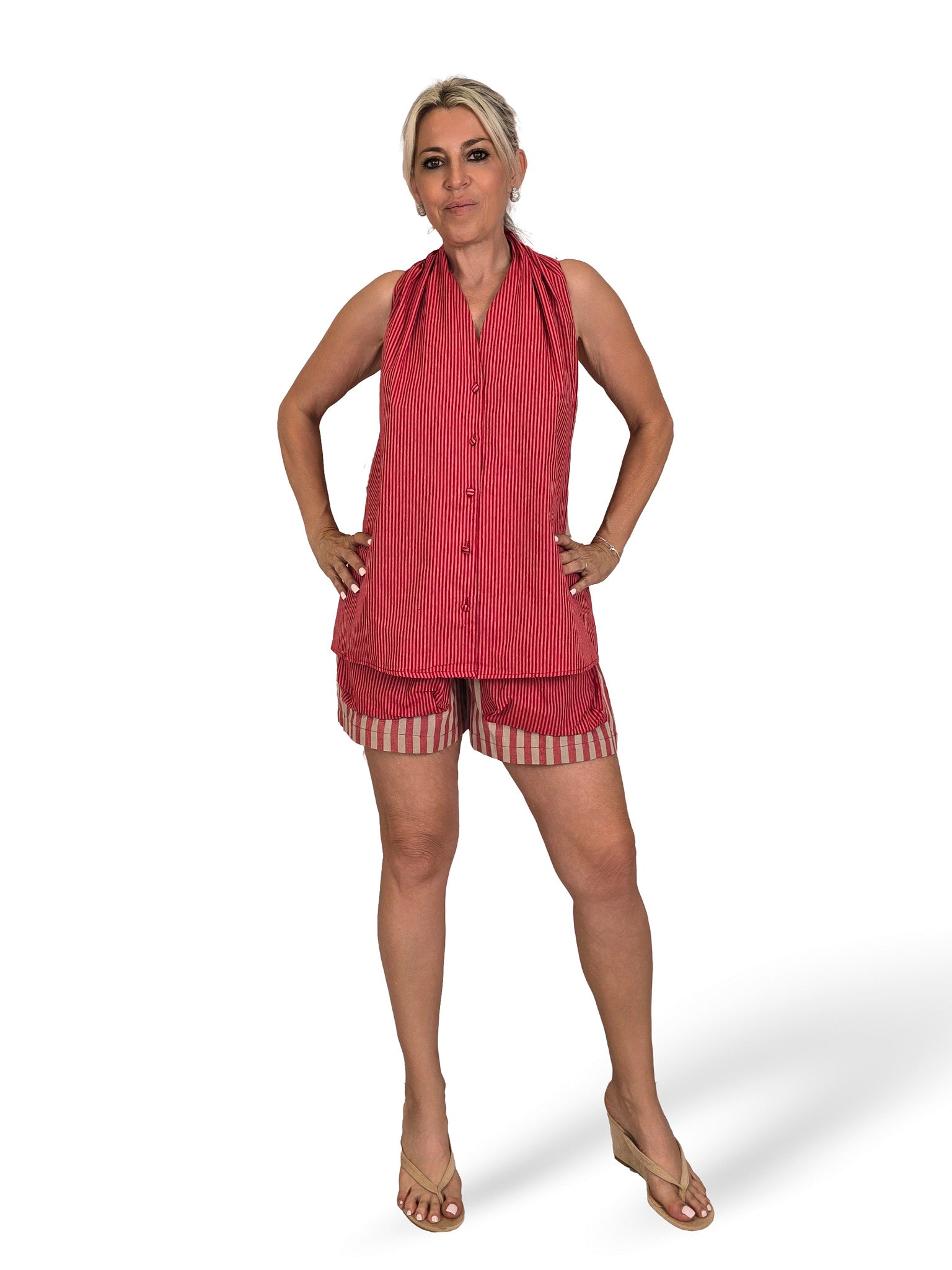 Conjunto de linho às riscas JOT