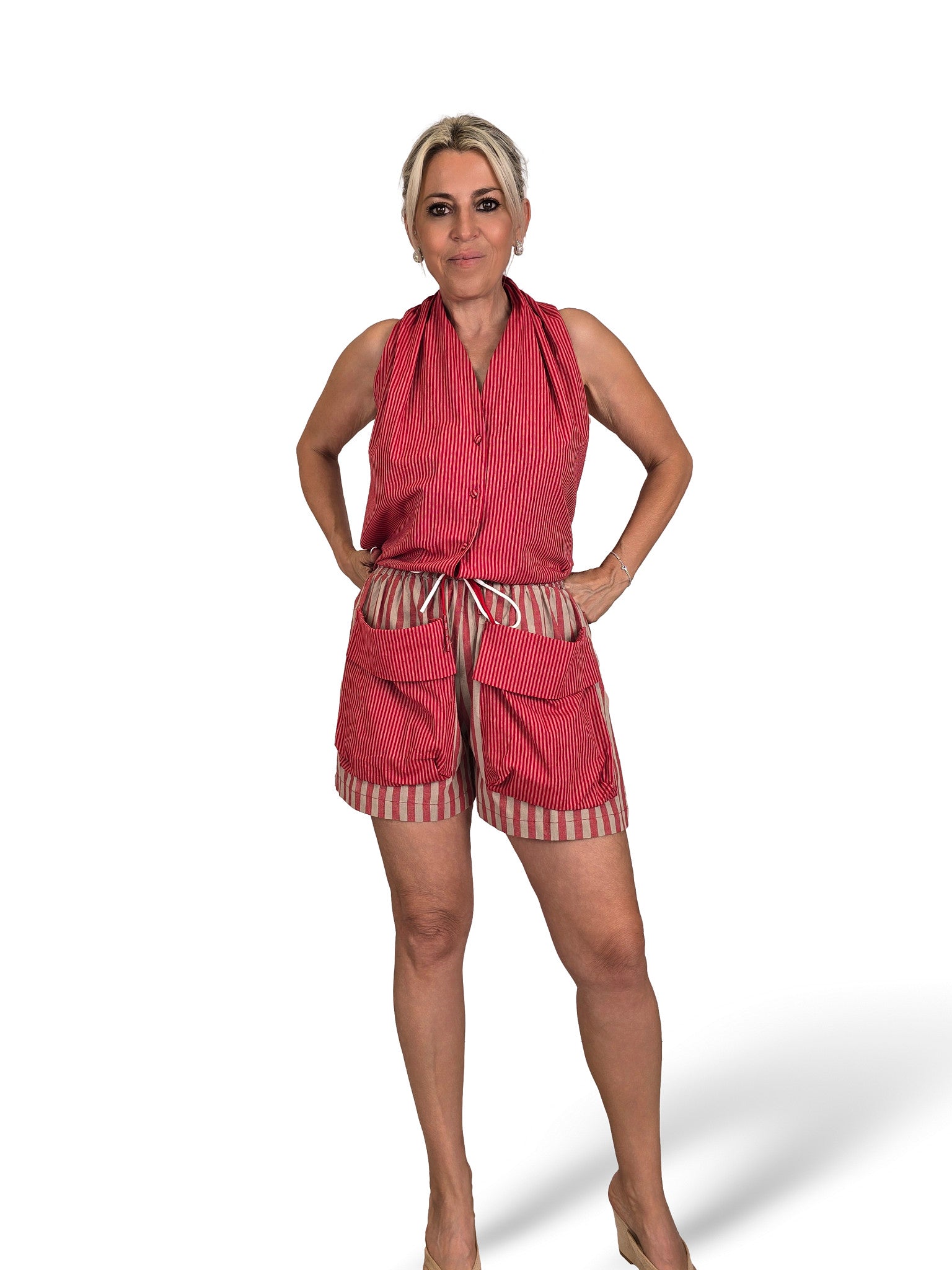 Conjunto de linho às riscas JOT
