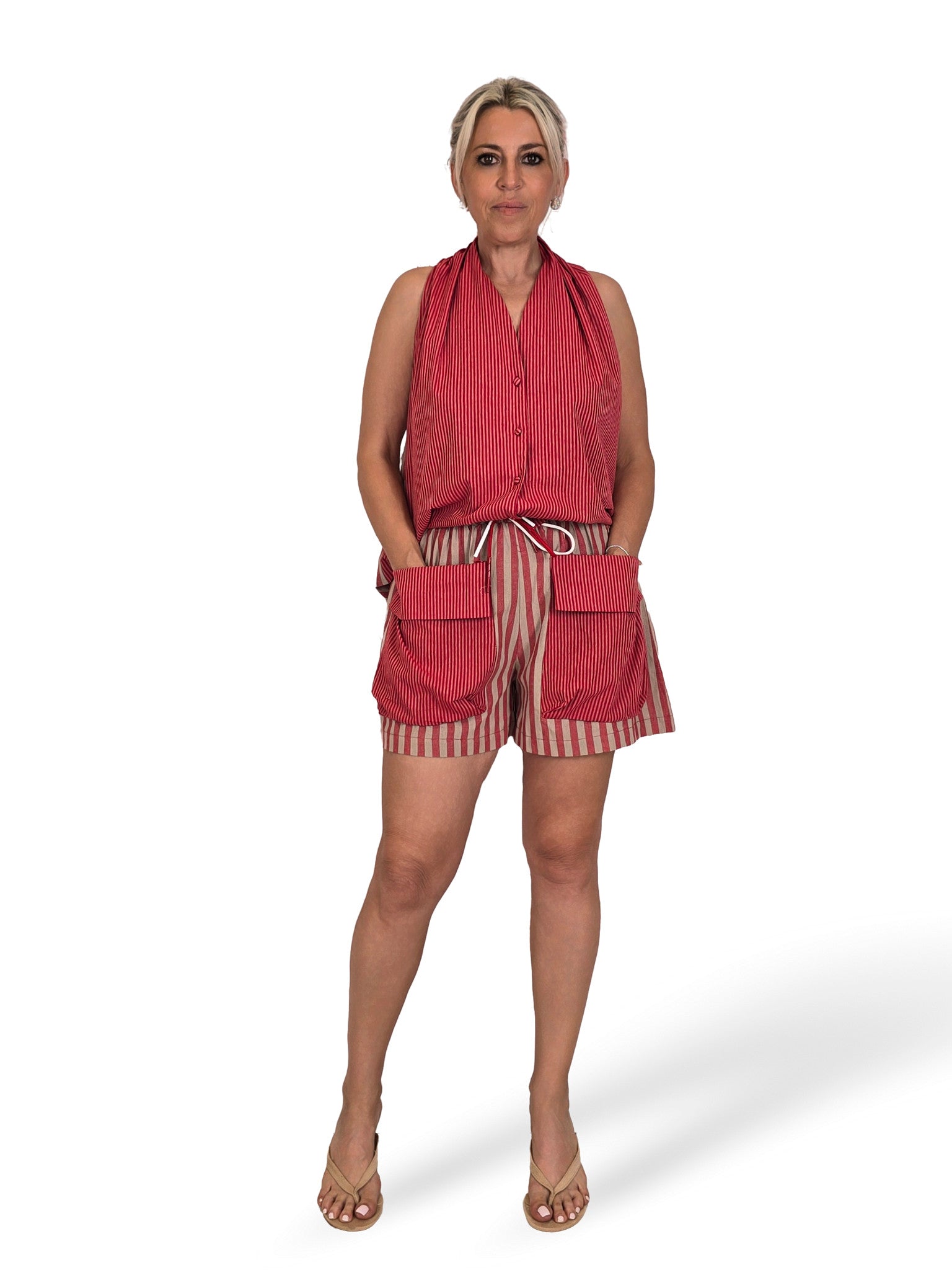 Conjunto de linho às riscas JOT