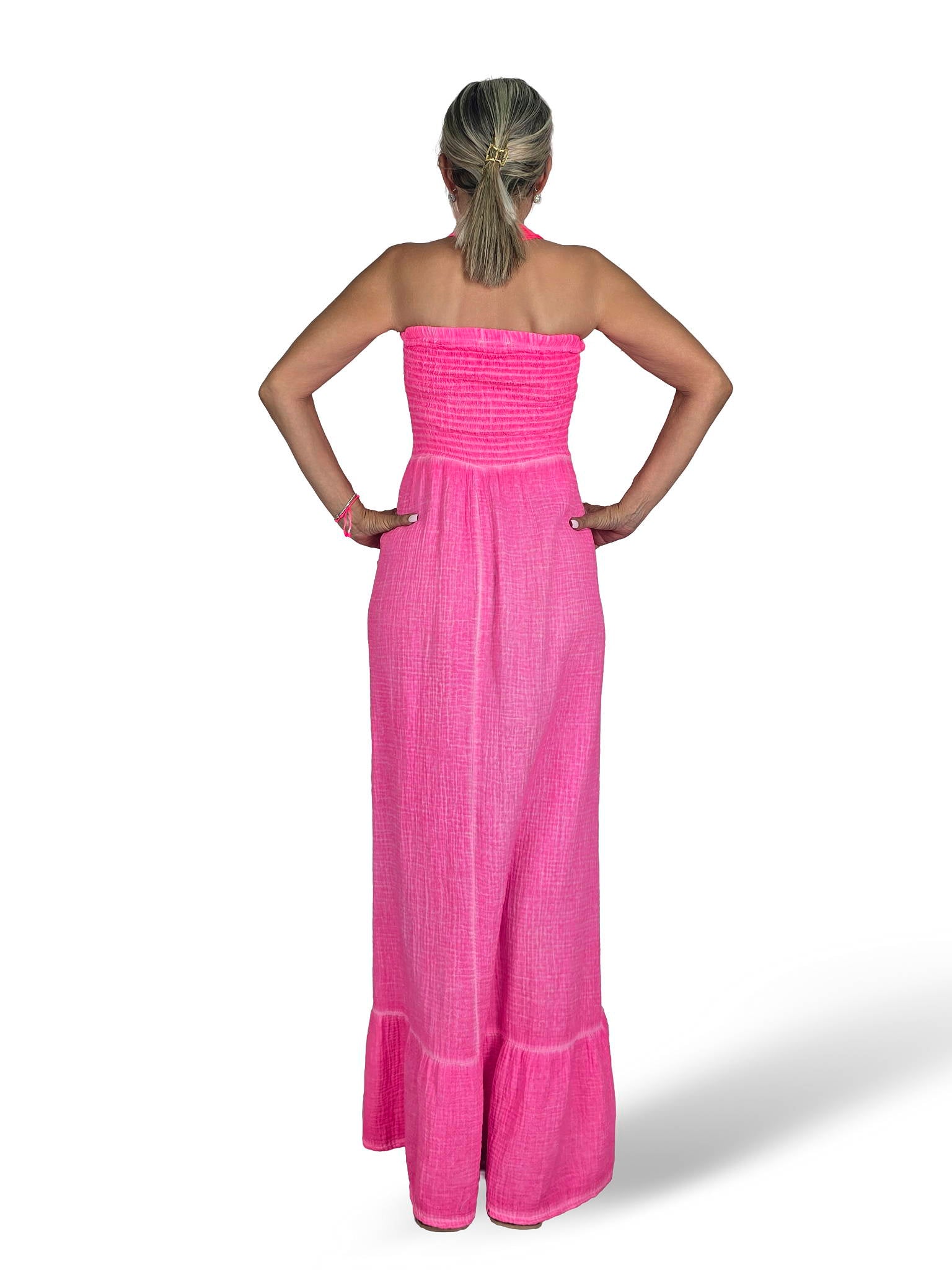 VESTIDO BAMBULA NIDO ABEJA ALGODON LAVADO FLUOR