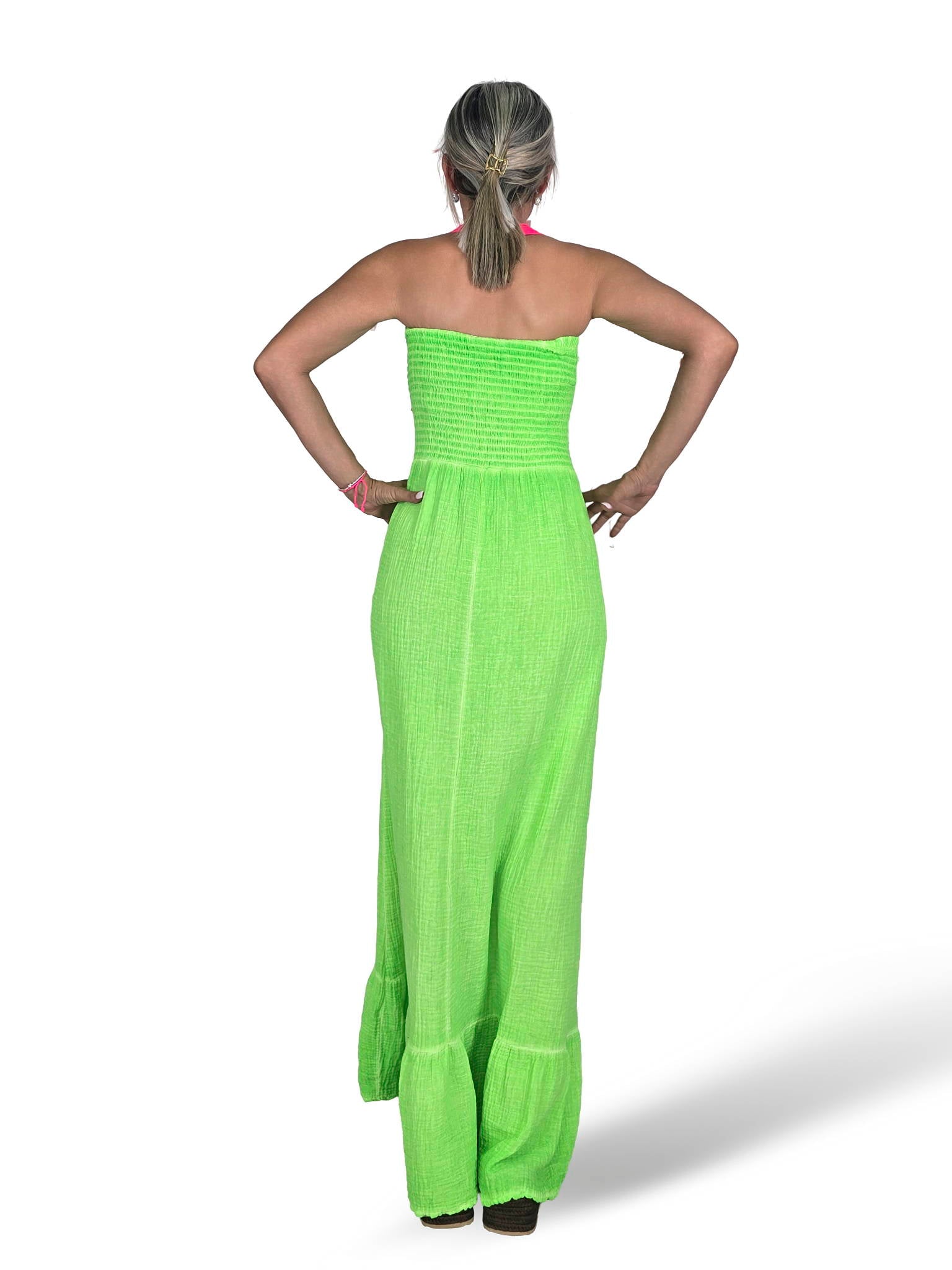 VESTIDO BAMBULA NIDO ABEJA ALGODON LAVADO FLUOR