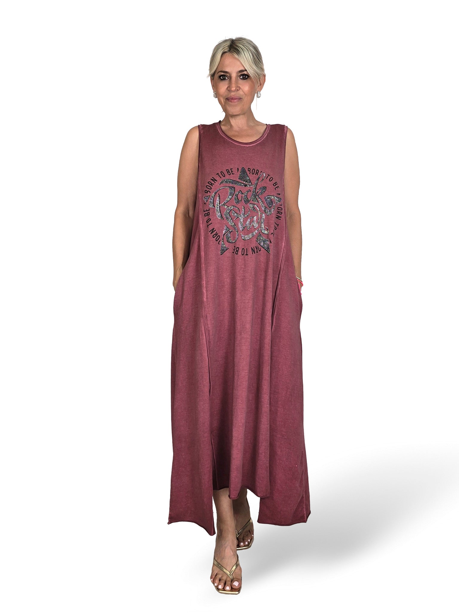 Abito in cotone lavato stile rockstar