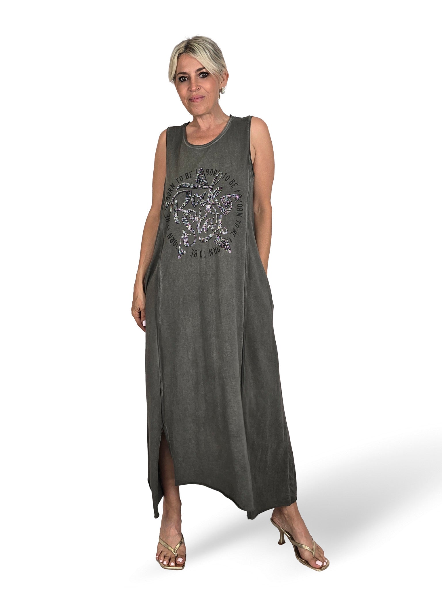 Abito in cotone lavato stile rockstar