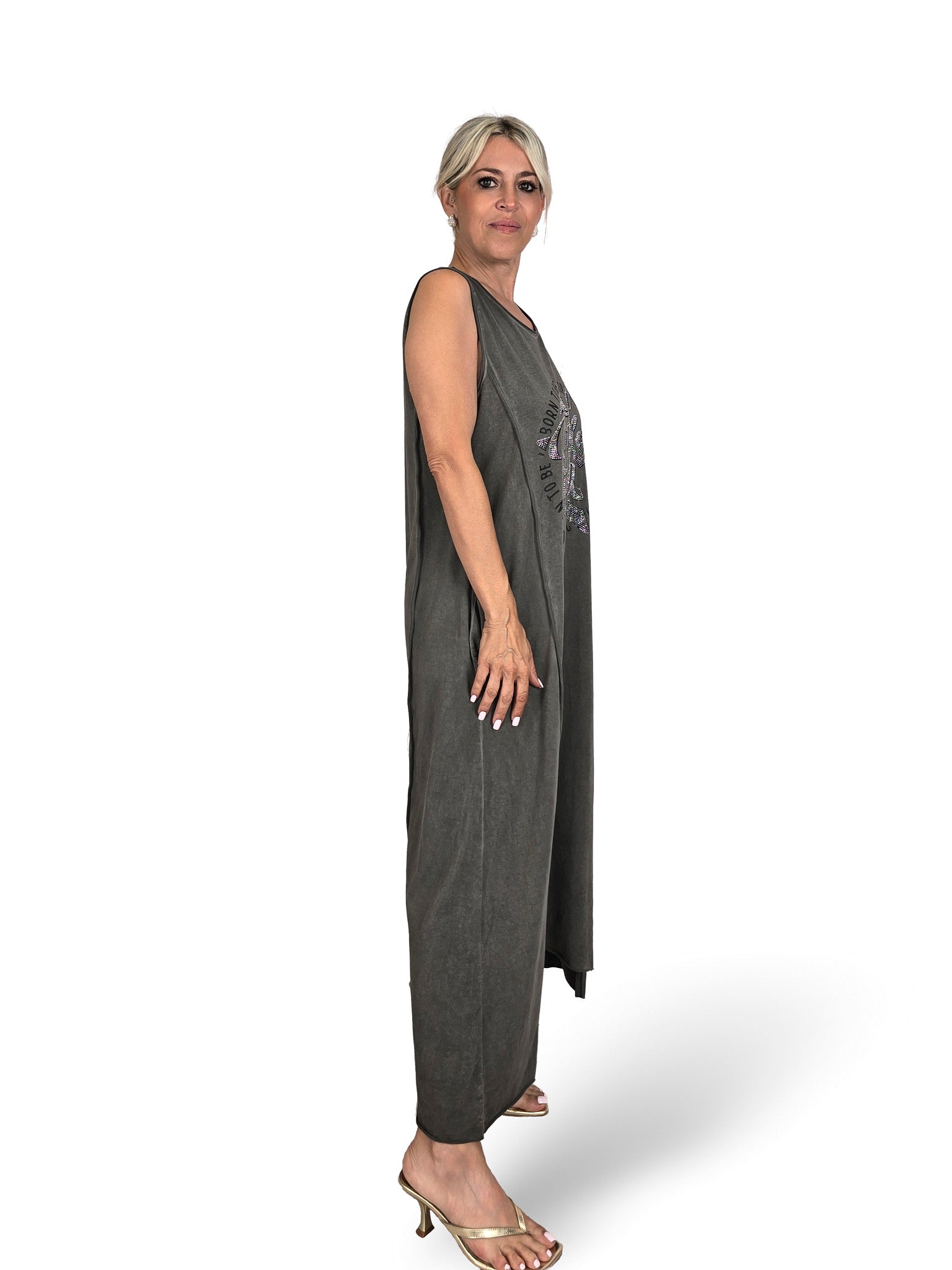 Abito in cotone lavato stile rockstar