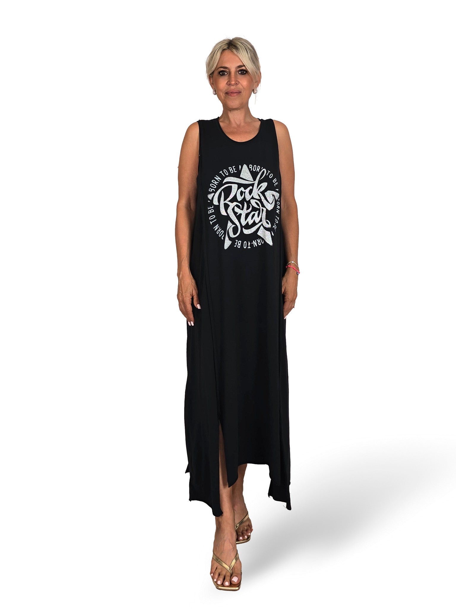 Abito in cotone lavato stile rockstar