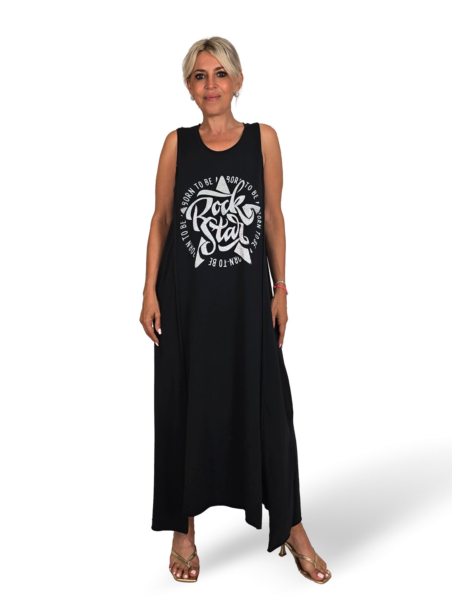 Abito in cotone lavato stile rockstar