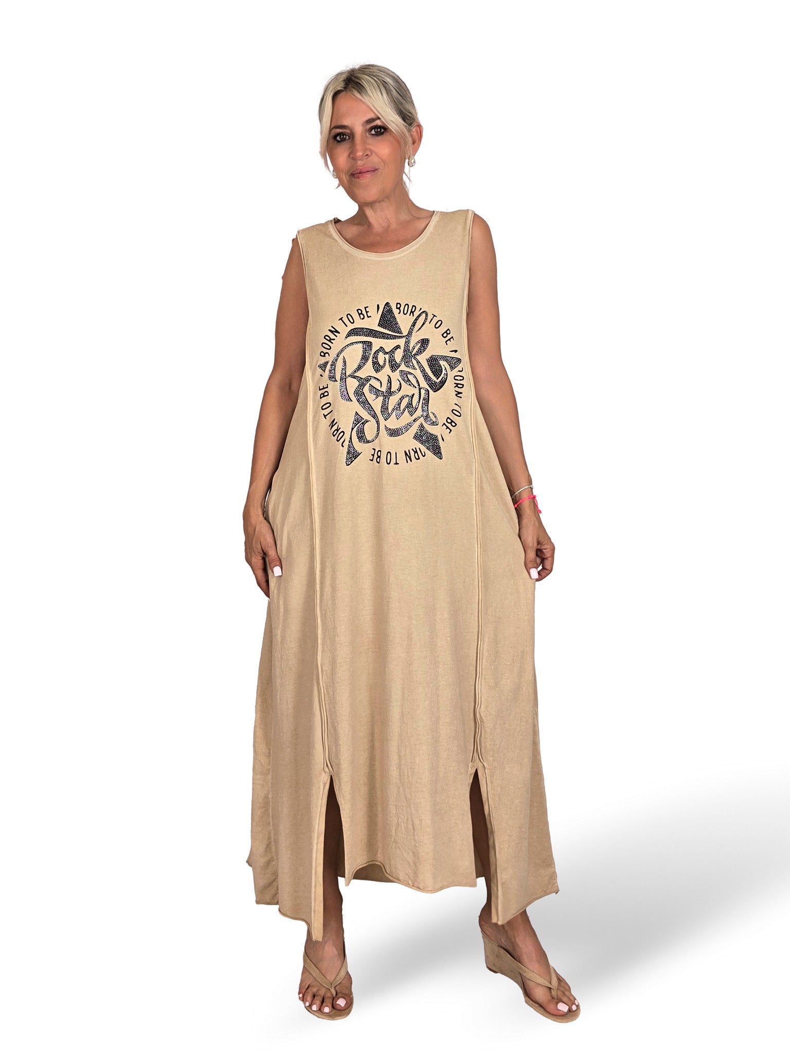 Abito in cotone lavato stile rockstar
