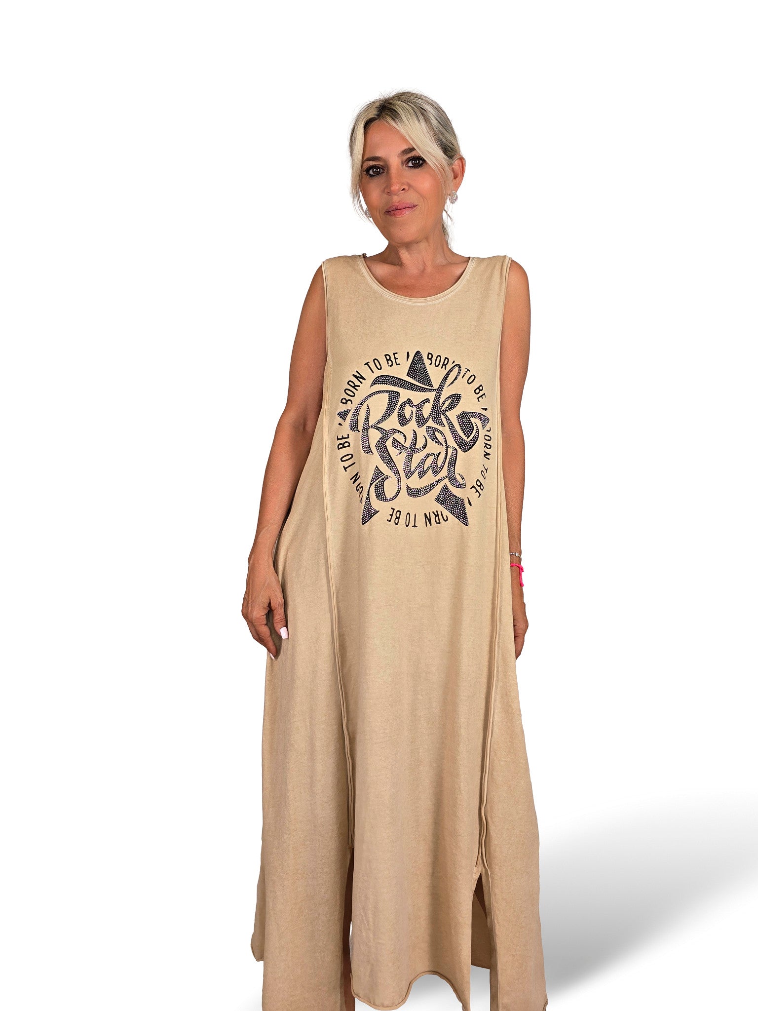 Abito in cotone lavato stile rockstar