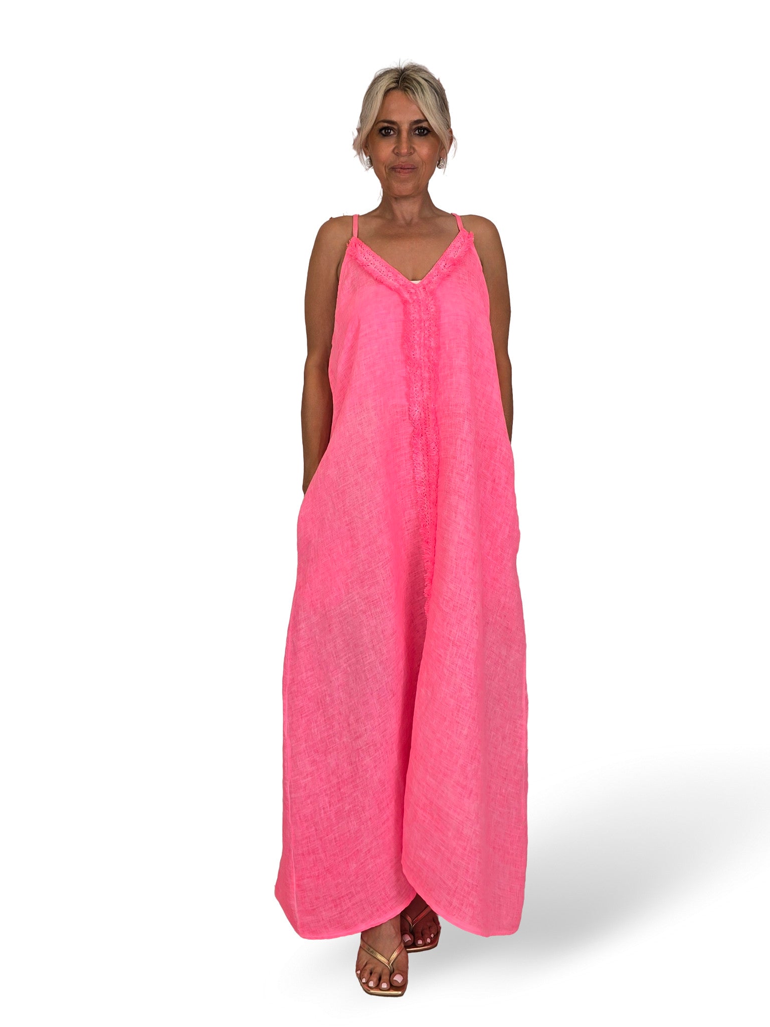 VESTIDO LINO FORMENTERA FLUOR
