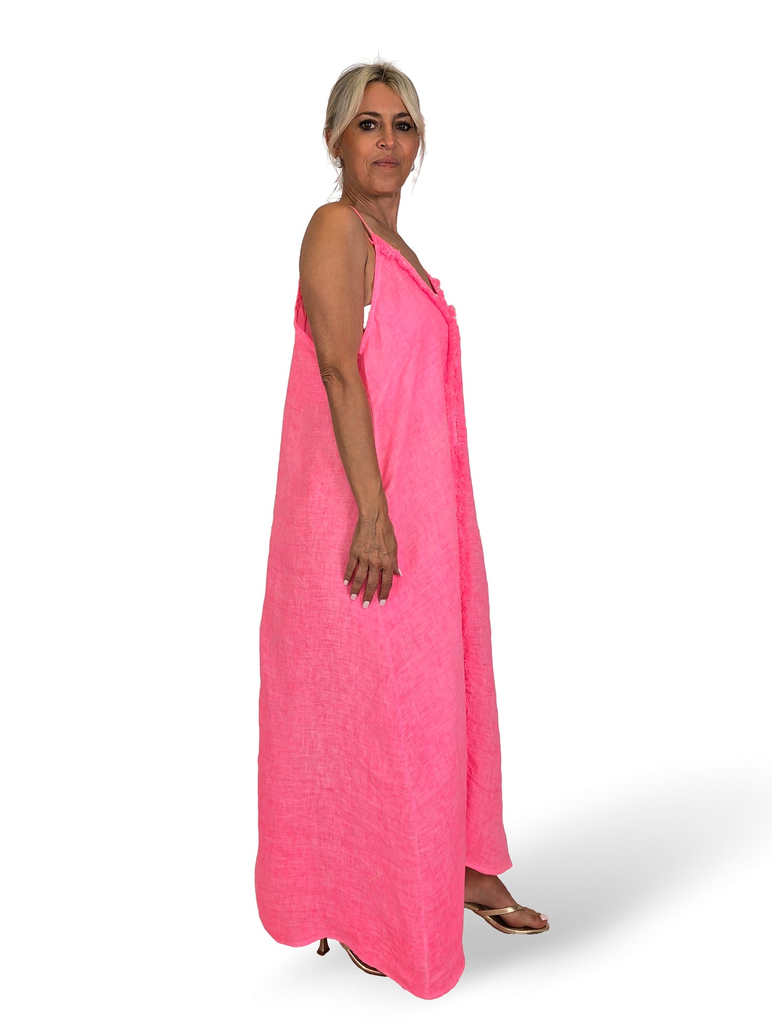 VESTIDO LINO FORMENTERA FLUOR