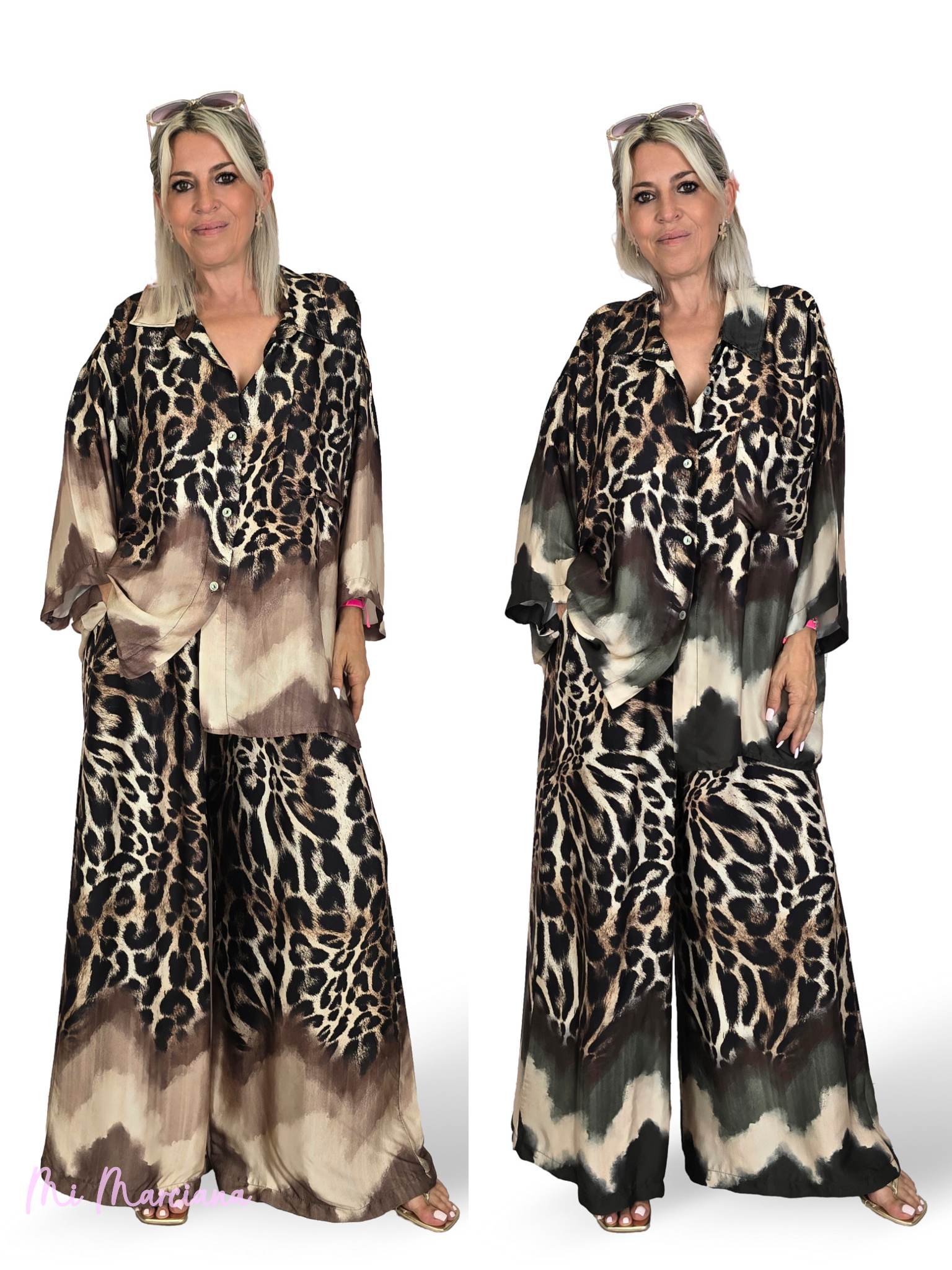 ENSEMBLE EN SATIN À MOTIFS ANIMAUX