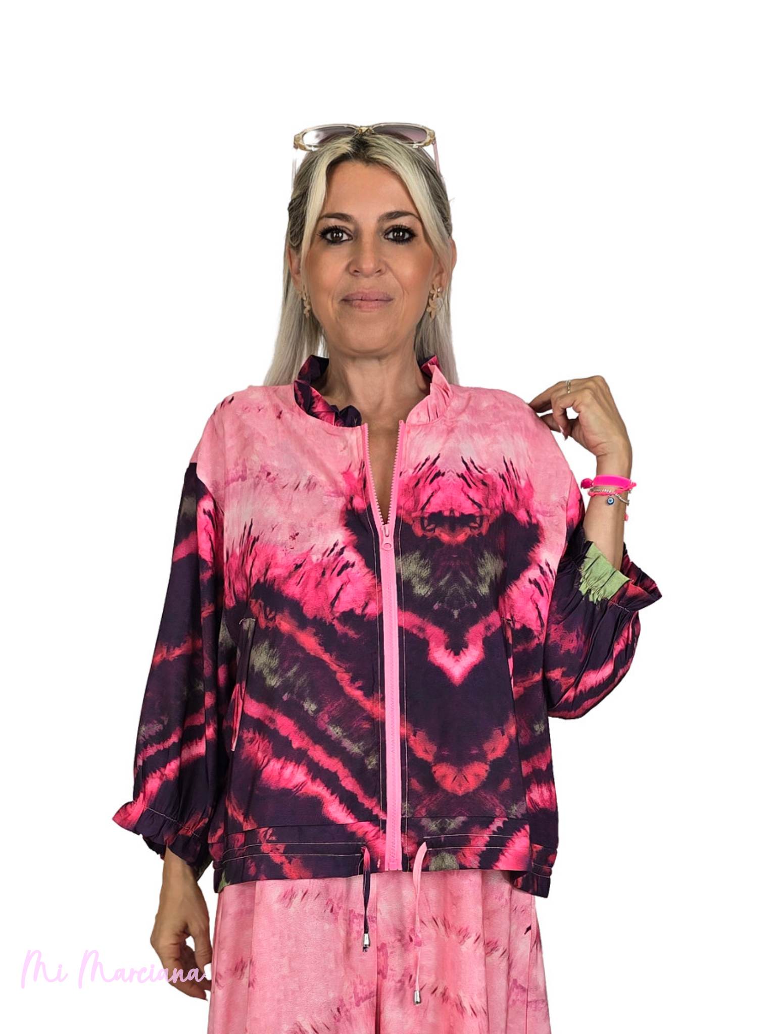 BOMBER ROSA ESTAMPADA TIE